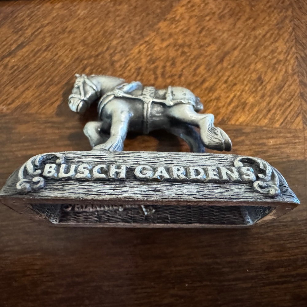 Clydesdale Horse souvenir Busch Gardens  pewter  figurine - Picture 3 of 6